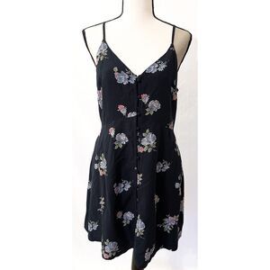 Abercrombie & Fitch Sundress | Navy Floral Strappy Tie Waist Mini Dress